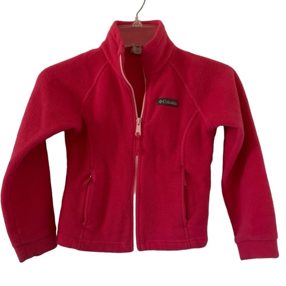 COLUMBIA Girls Hot Pink Zip Fleece Jacket Size XS (6/6X) Full Zip up - Picture 10 of 12